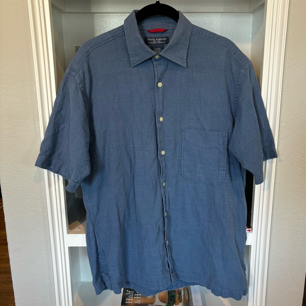 Stovel & Mason - blue casual button down shirt